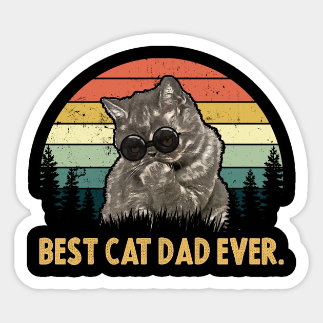 Best Cat Dad Ever Funny Cat Sticker by monsieurfour